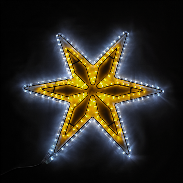 LED Stern mit 6 Spitzen zweifarbig